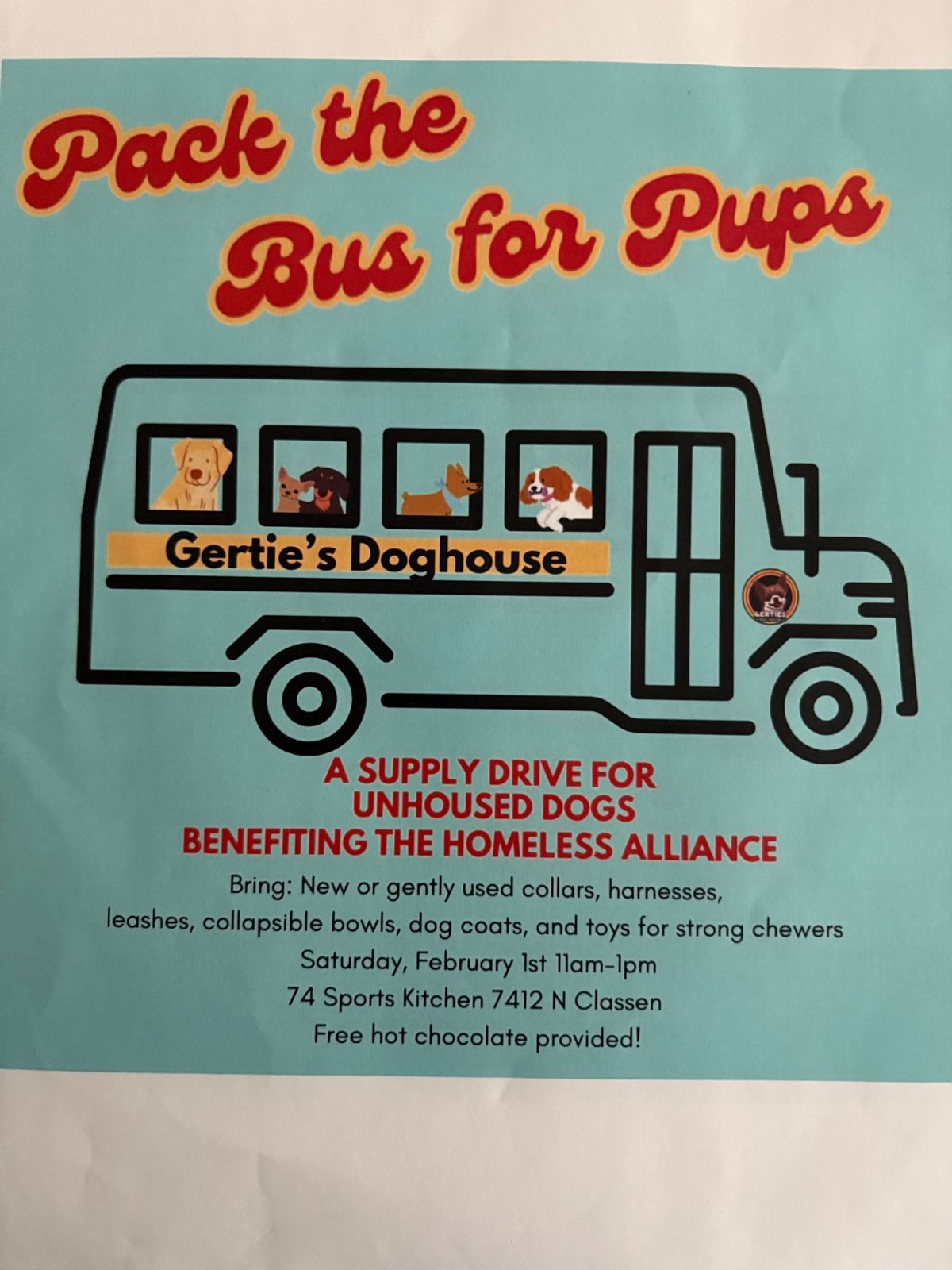 Pack the Bus for Pups