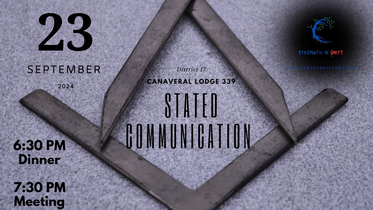 9.23.24 Stated Communication Canaveral Masonic Lodge 