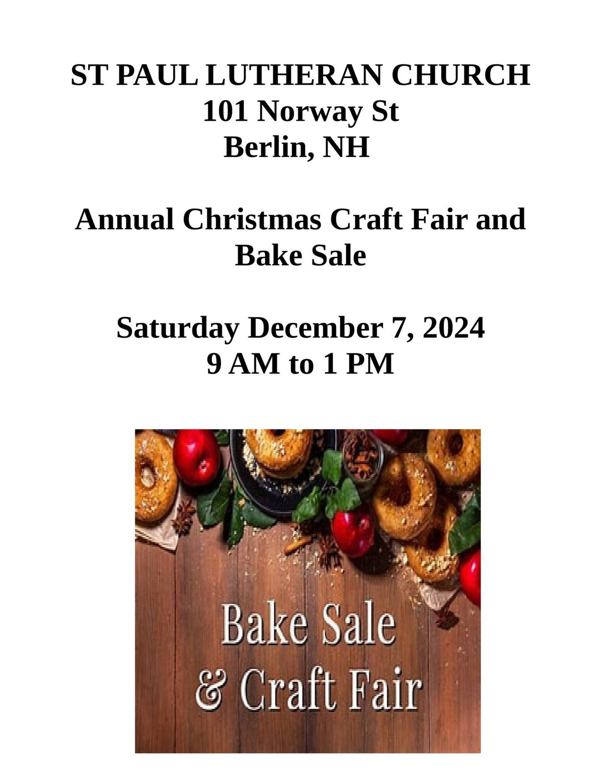 Annual Christmas Craft Fair and Bake Sale