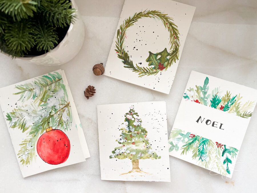 Easy Watercolor Christmas Card Making - Nuevo Vallarta