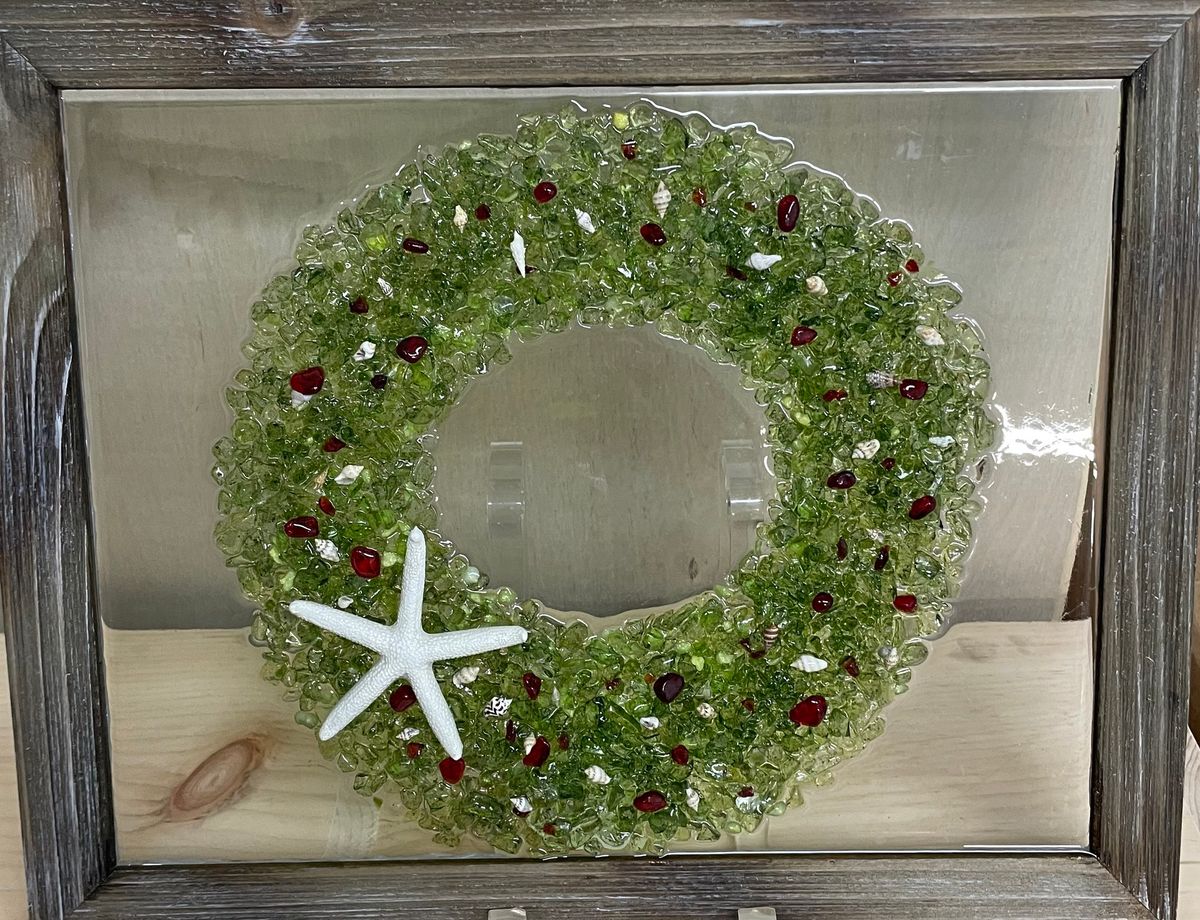 July 27th 12:00-2:00 pm CHRISTMAS IN July, Resin Glass Christmas Wreath Art Class