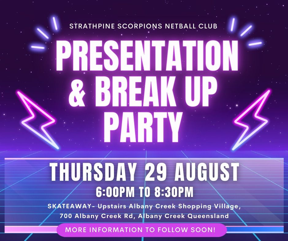 Strathpine Scorpions Netball Club End of Year Presentation 