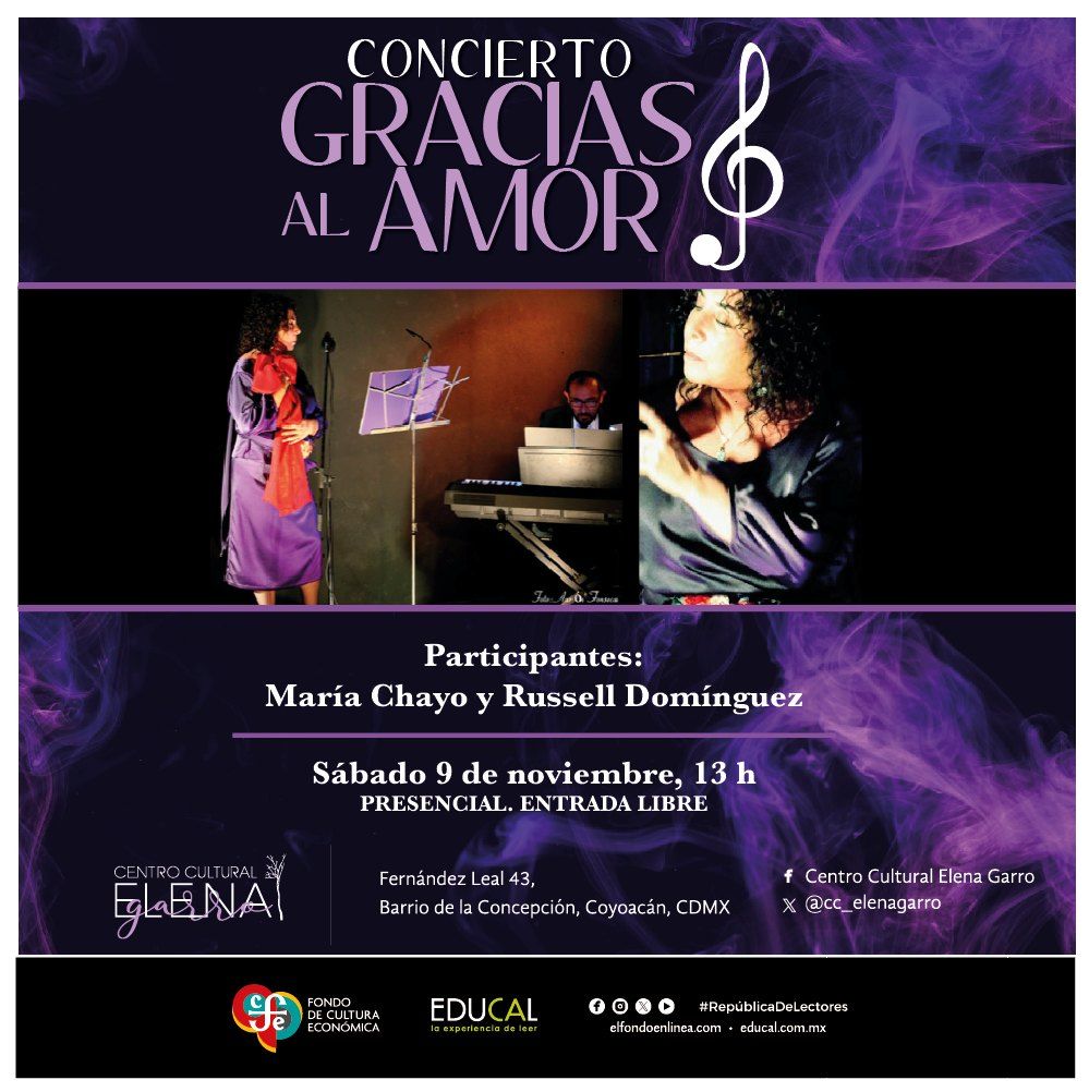 Concierto "Gracias al amor". Presenta: Mar\u00eda Chayo y Russel Dom\u00ednguez