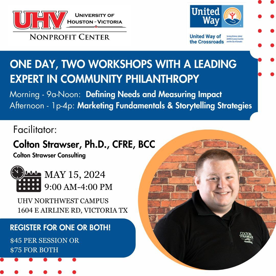 Two Workshops with Colton Strawser, PhD, CFRE, BCC 