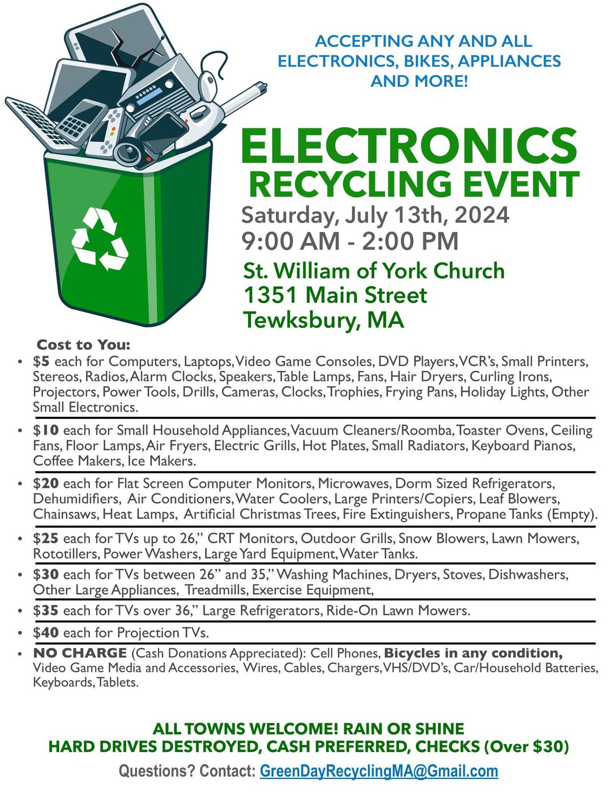 Tewksbury Electronics Recycling Event
