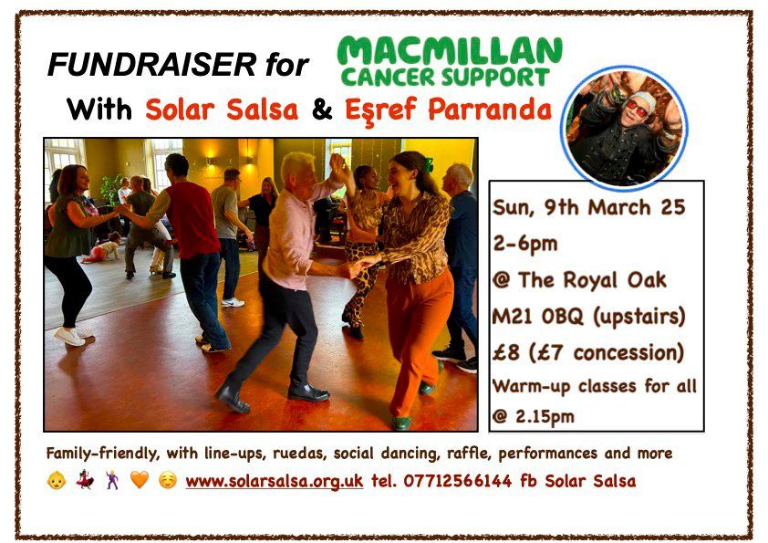 FUNDRAISER for MACMILLAN CANCER SUPPORT with Solar Salsa & E\u015fref Parranda