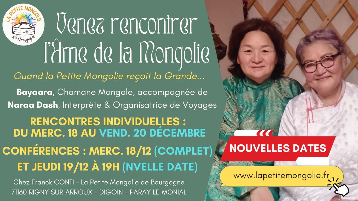 Rencontrez la Chamane Bayaraa \u00e0 La Petite Mongolie de Bourgogne en d\u00e9cembre !