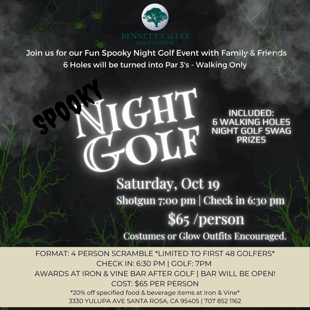 Spooky Night Golf at Bennett Valley Golf Course