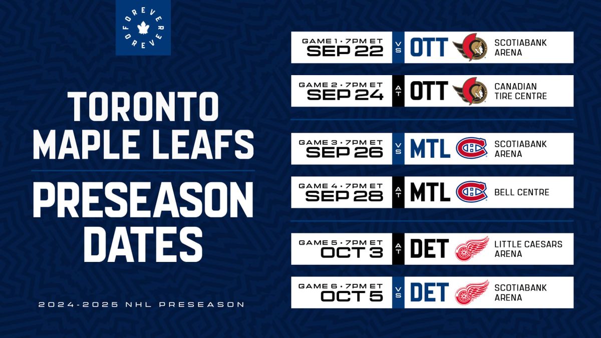 Preseason: Ottawa Senators Vs. Toronto Maple Leafs