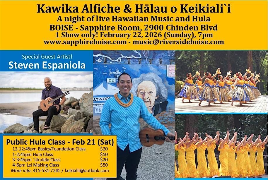 Hawaiian Music with Kawika Alfiche, Steven Espaniola, H\u0101lau o Keikiali`i