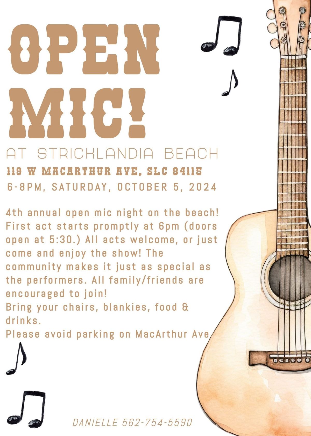 Stricklandia Beach Annual Open Mic Night! 