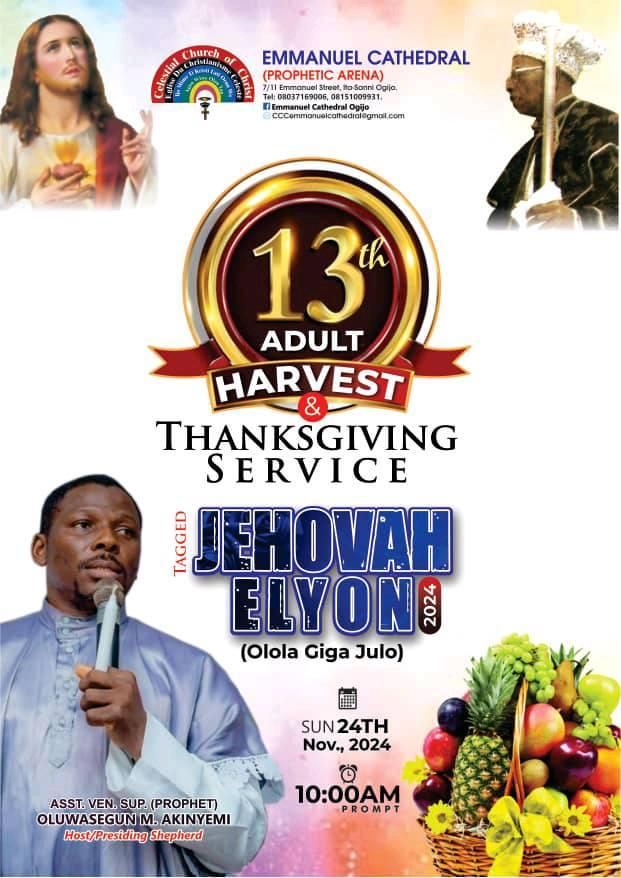 ADULT HARVEST & THANKSGIVING SERVICE 