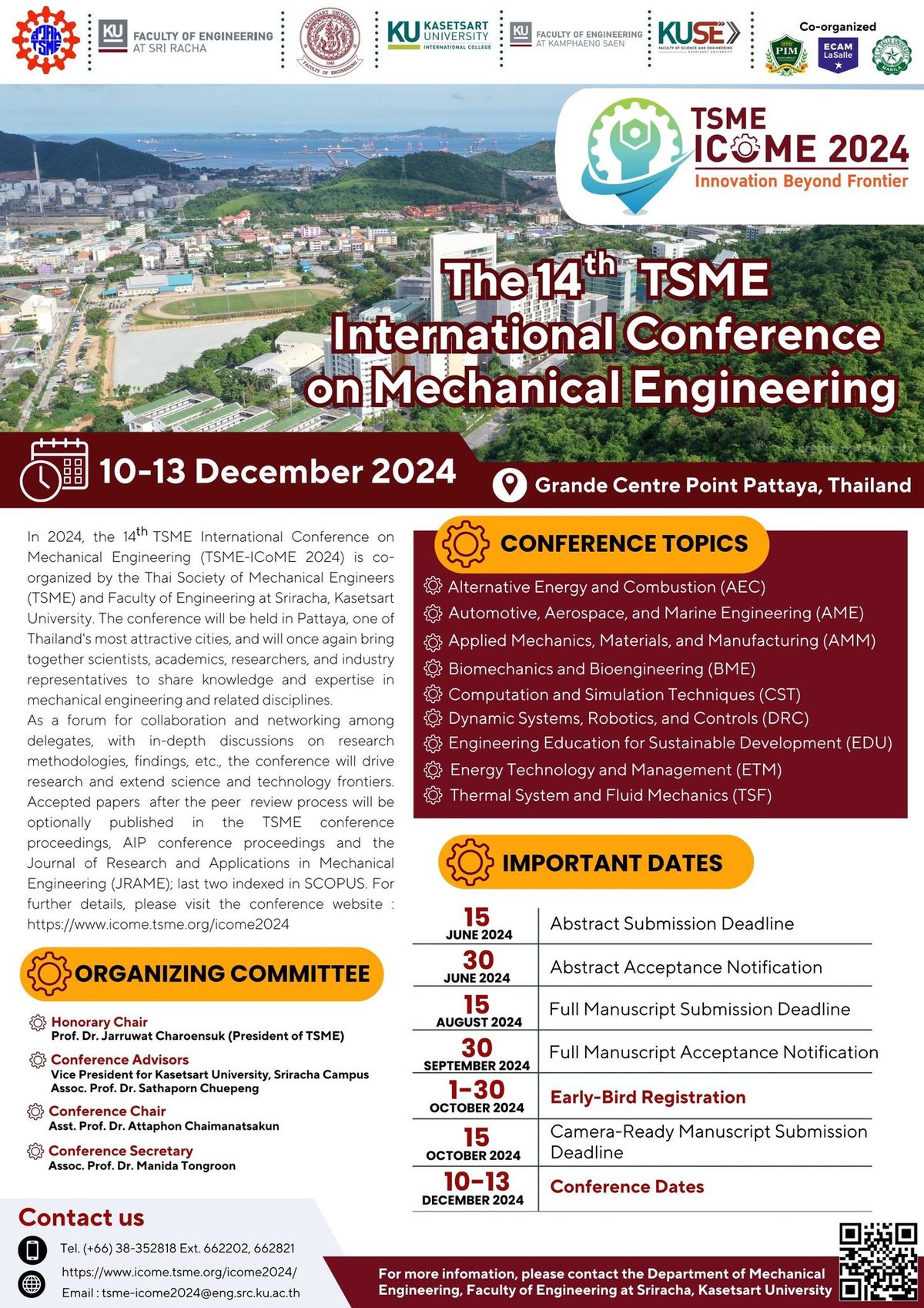 14th TSME International Conference on Mechanical Engineering 2024