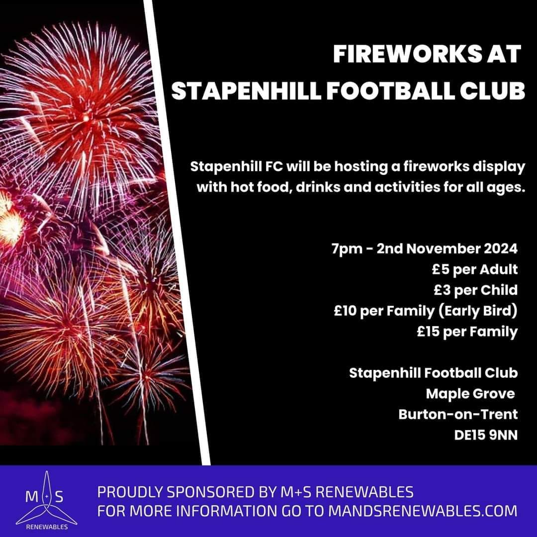 Fireworks Night At Stapenhill Football Club 