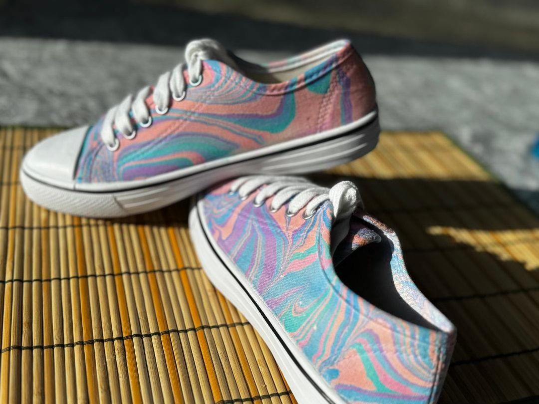 Water Marbled Canvas Shoes