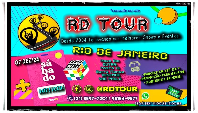 CCXP RD TOUR RJ Excurs\u00e3o Oficial (caravana Rio) 2024