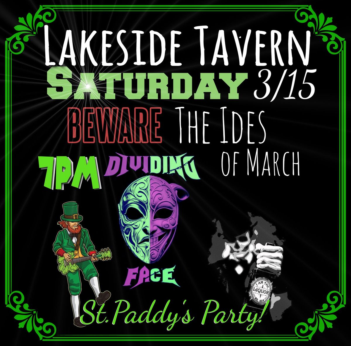 ST.PADDYS PARTY!!! Dividing Face LIVE @ Lakeside Tavern