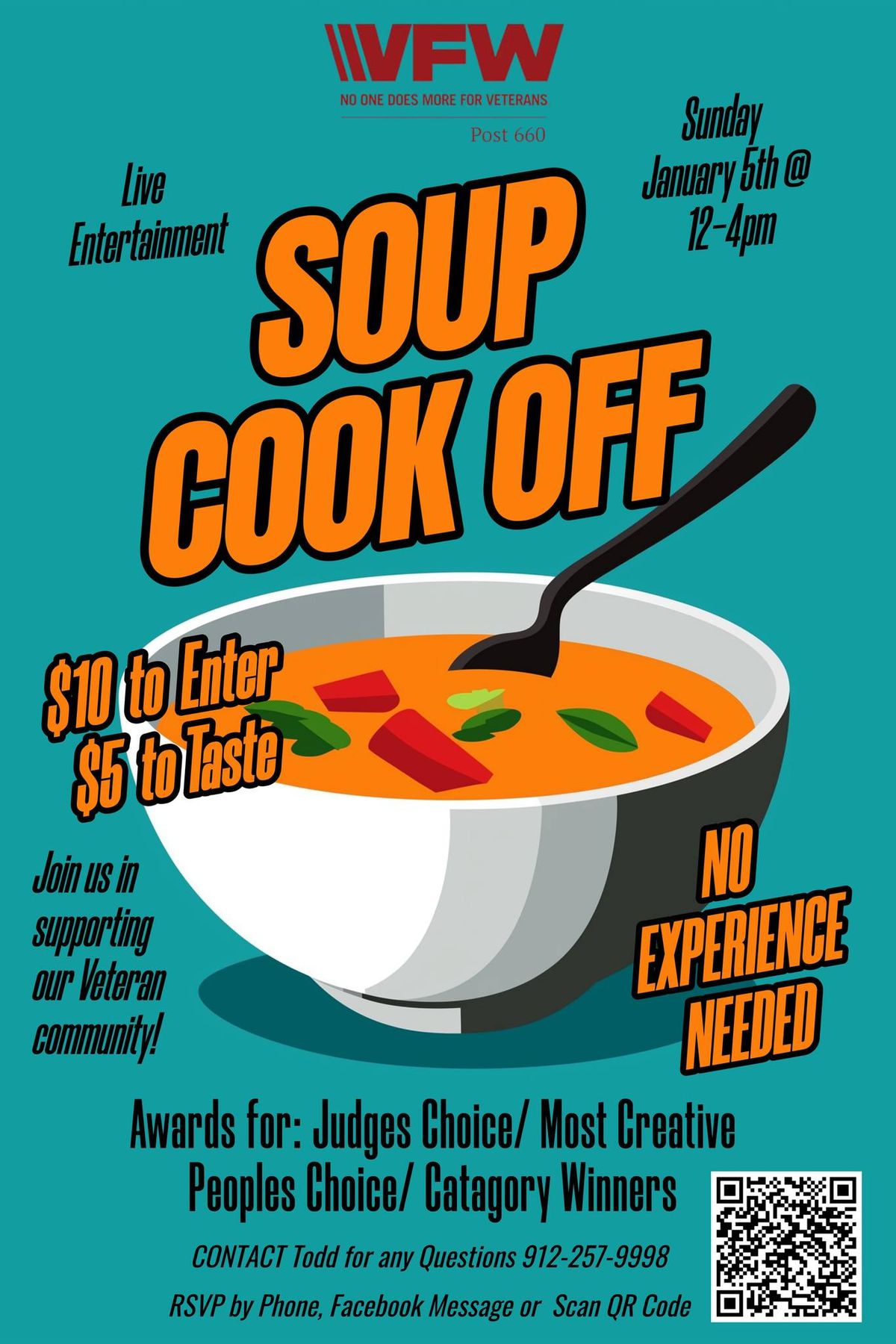 VFW Post 660 Inaugural SOUP Cook-Off (OPEN TO PUBLIC)