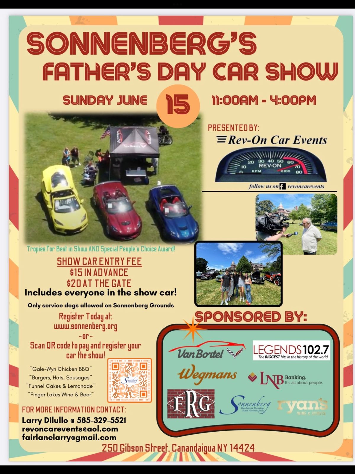 SONNENBERG GARDENS FATHERS DAY CAR SHOW BY REV-ON CAR EVENTS 