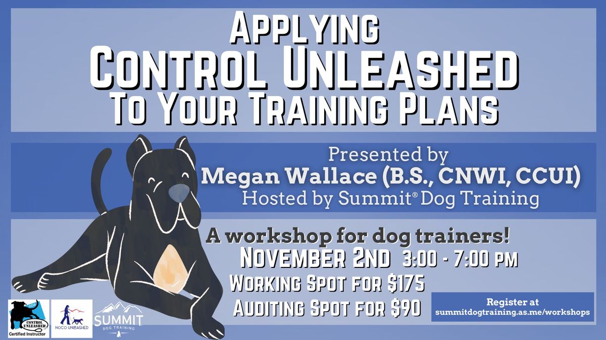 Applying Control Unleashed to Your Training Plans Workshop