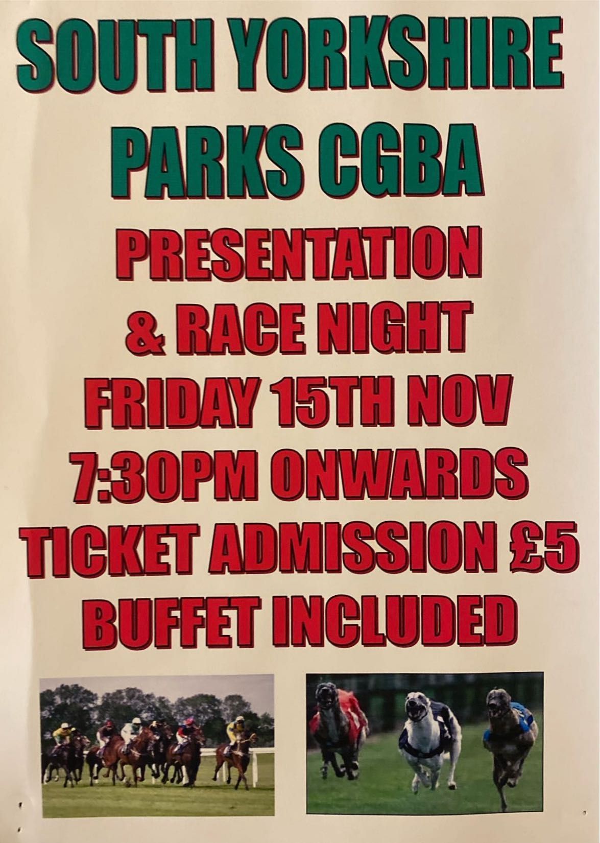 South Yorkshire Parks Bowling Association Presentation & Race Night 