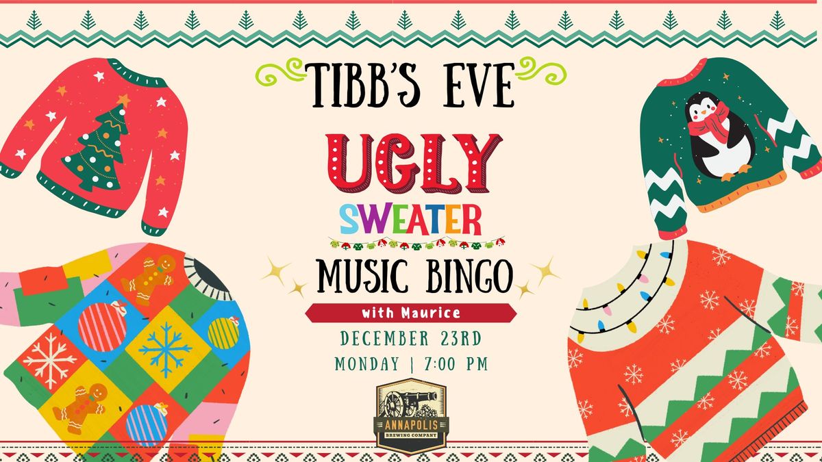 Tibb's Eve Ugly Sweater Music Bingo