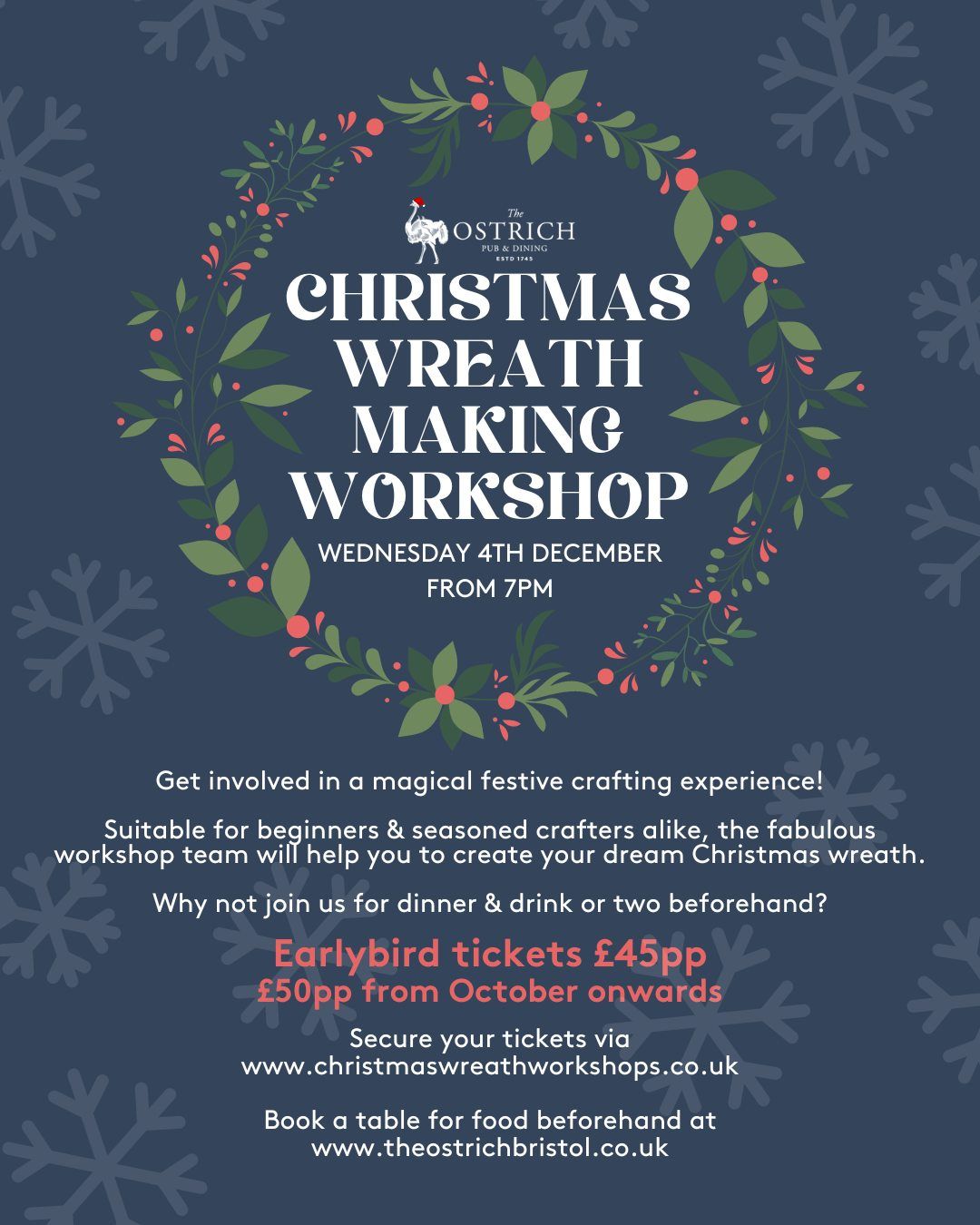 Christmas Wreath Making Workshop \ud83c\udf84\ud83e\udd42\u2728