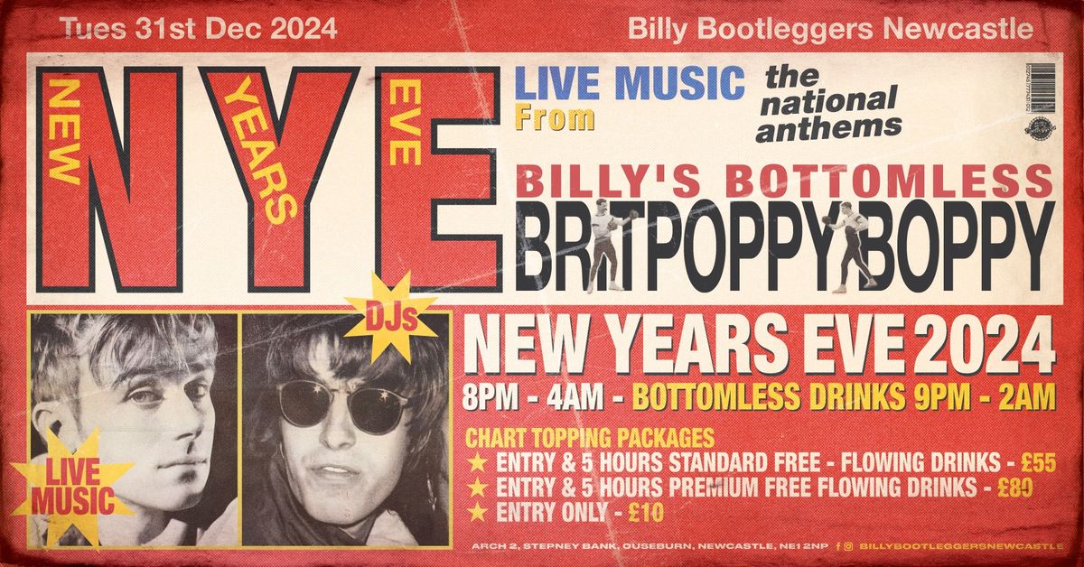 BILLY'S BOTTOMLESS BRITPOPPY BOPPY - NEW YEARS EVE