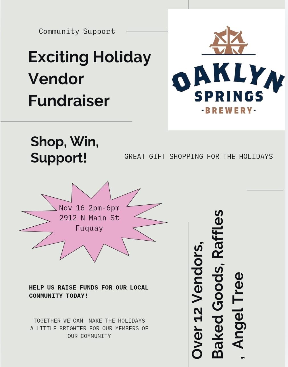 Shop, Win Support Community Fundraiser