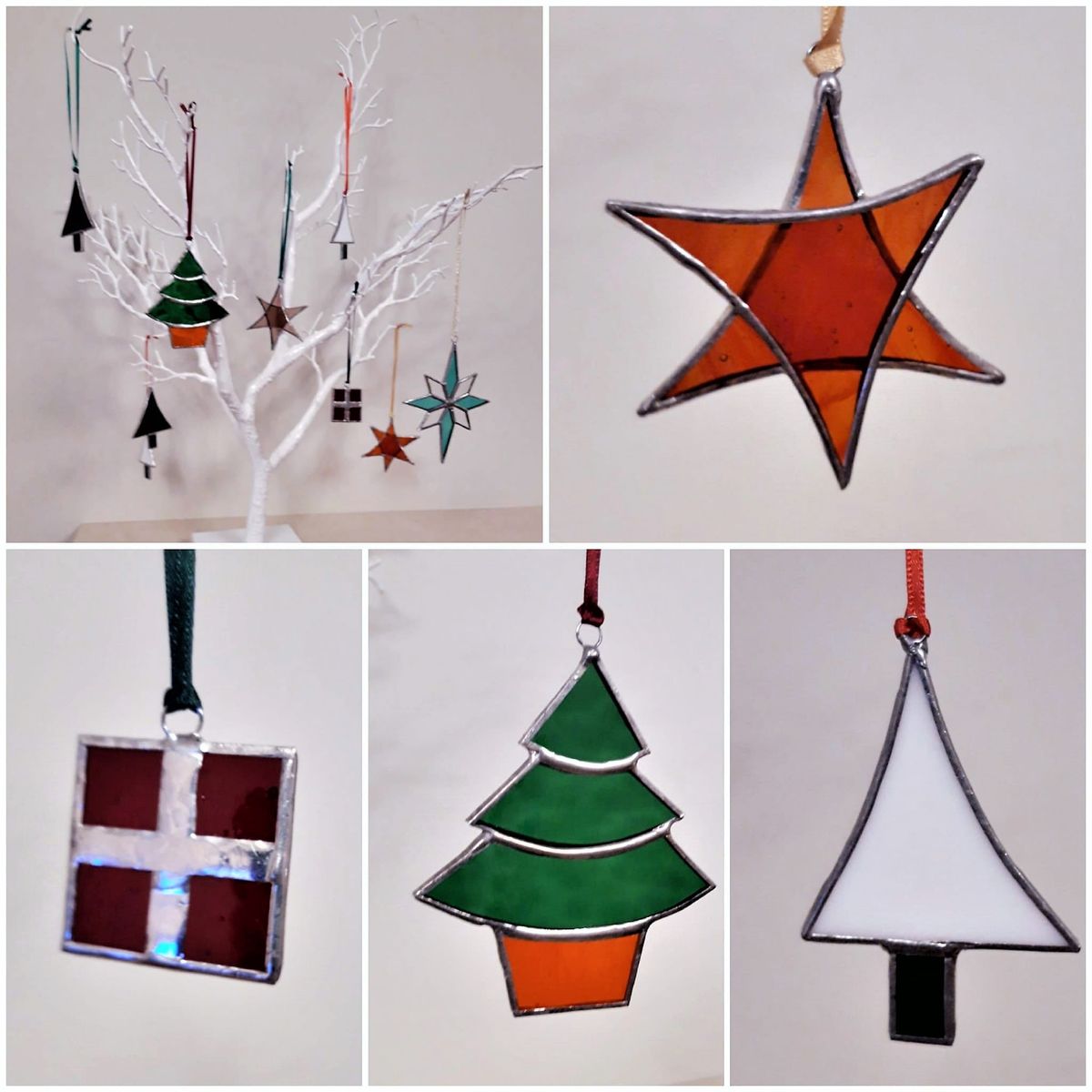 Stained glass Christmas decorations