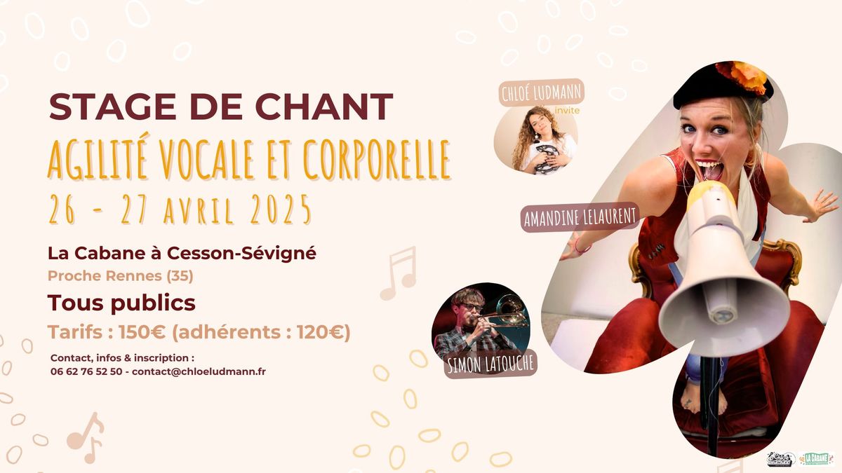 Stage "Agilit\u00e9 vocale et corporelle" avec Amandine Le Laurent et Simon Latouche