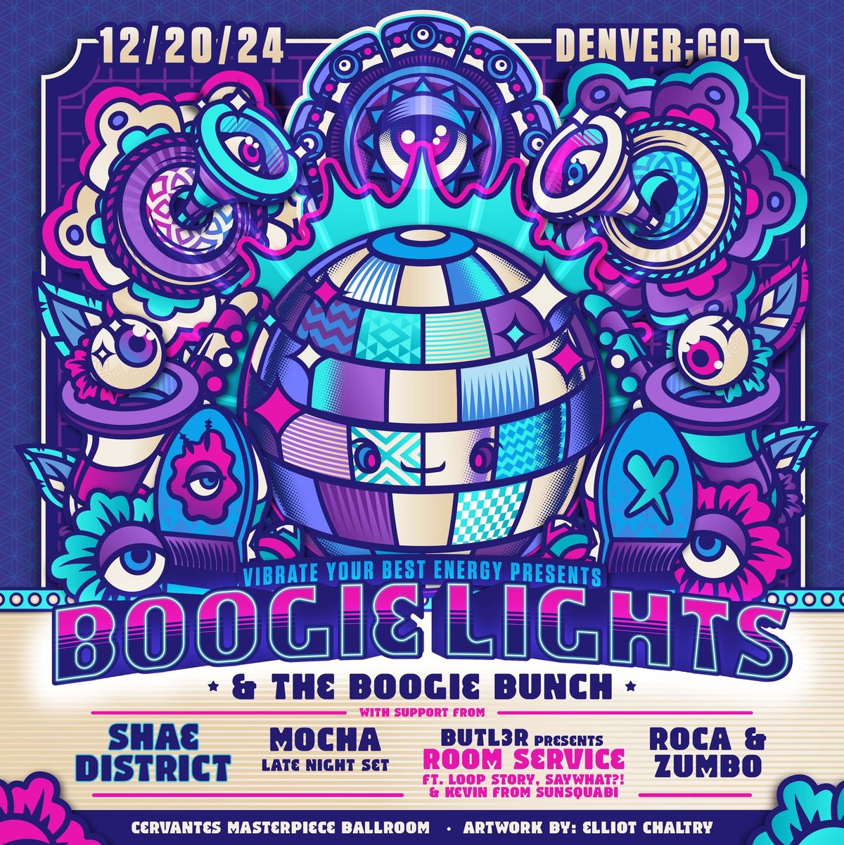 Boogie Lights & The Boogie Bunch w\/ Shae District, Mocha, Butl3r Presents Room Service, Roca & Zumbo