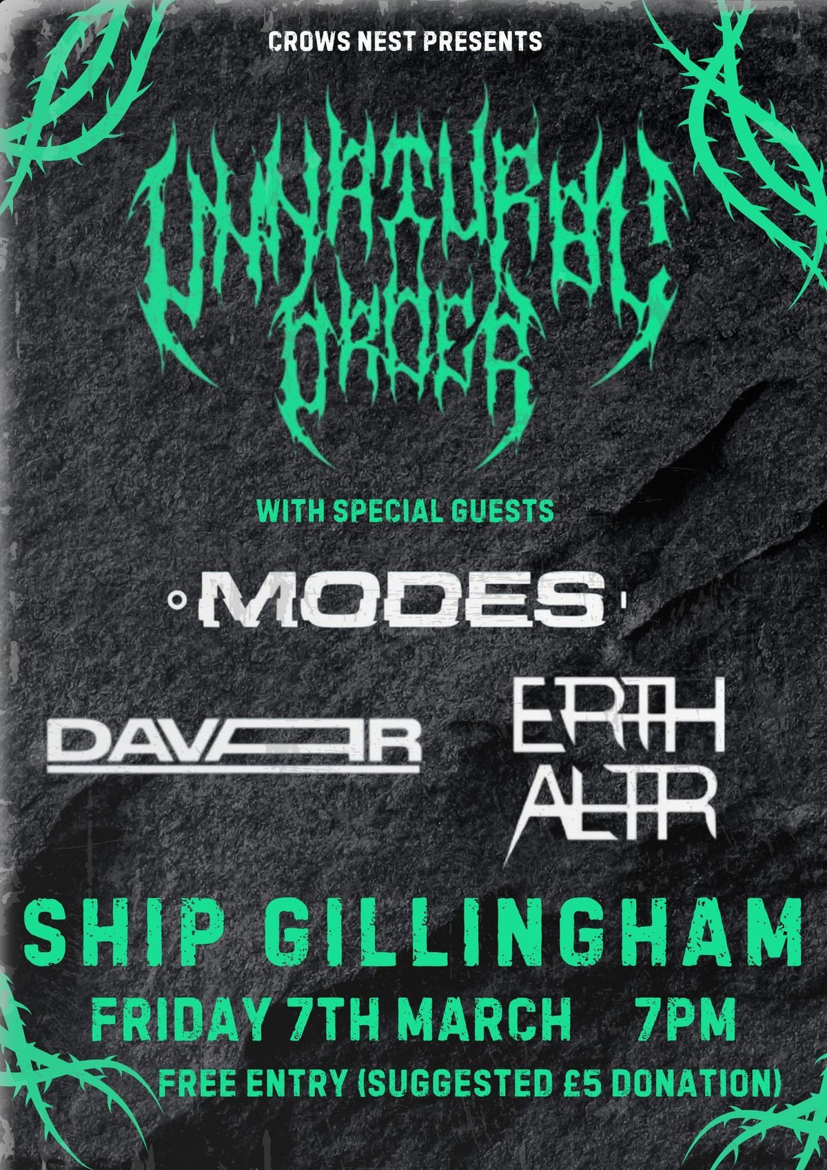 UNNATURAL ORDER \/ MODES \/ DAVAAR \/ ERTH ALTR - Ship Gillingham