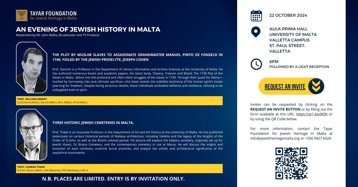 An evening of Jewish History in Malta