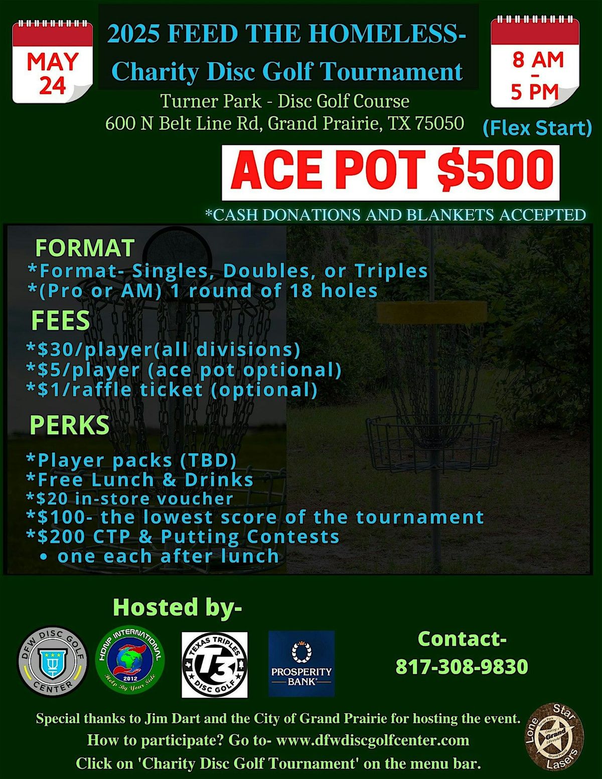 Charity Disc Golf Tournament 2025-Feed the Homeless