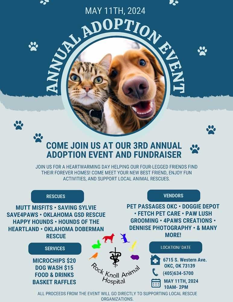 3rd Annual Rock Knoll Animal Hospital Adoption Event & Fundraiser