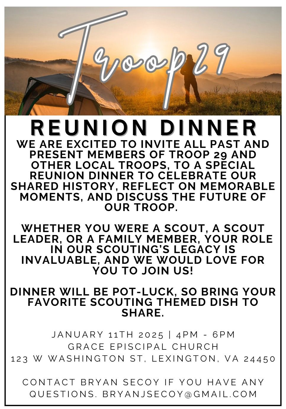 BSA Scouts Reunion Potluck Dinner