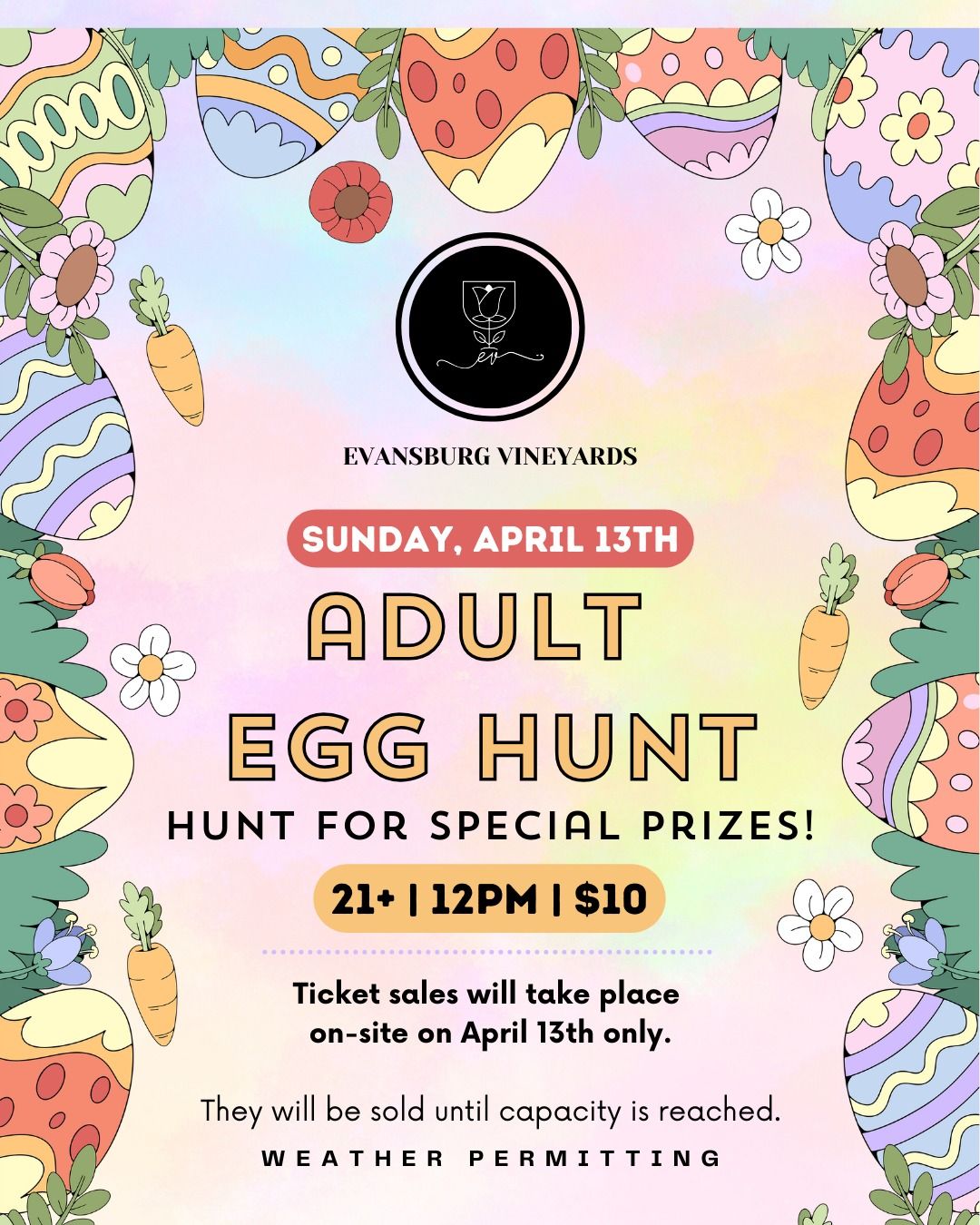 Adult Egg Hunt | Evansburg Vineyards (tickets will be sold day of event on-site!)