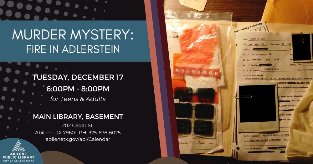 Murder Mystery: Fire in Adlerstein (Main Library)