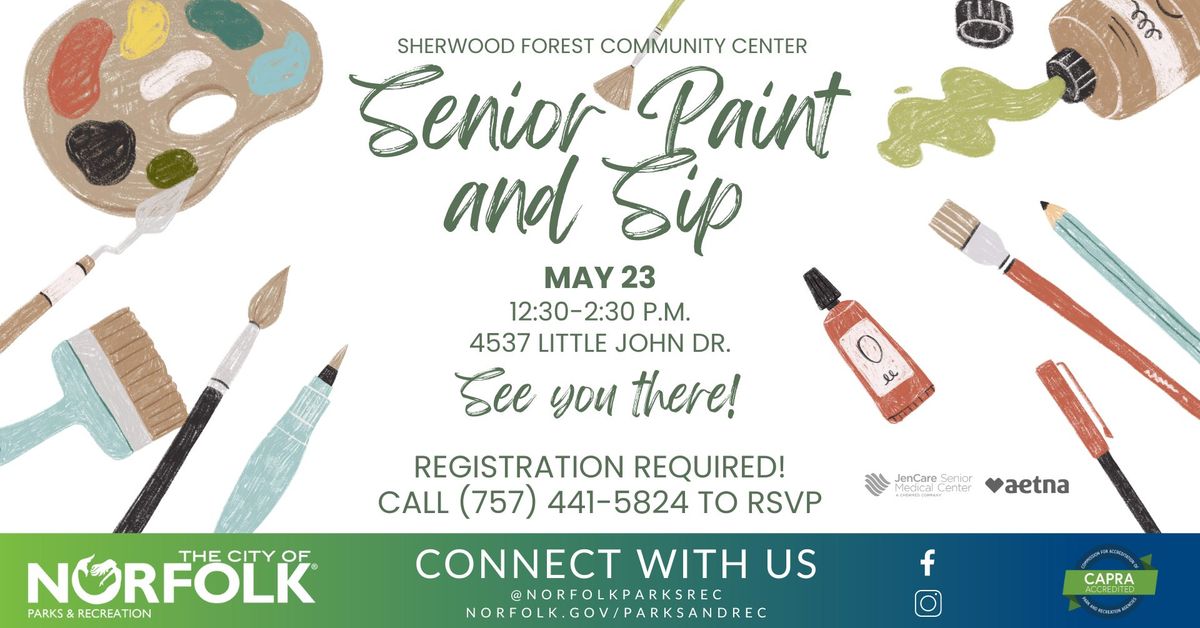 Senior Paint and Sip at Sherwood Forest Community Center