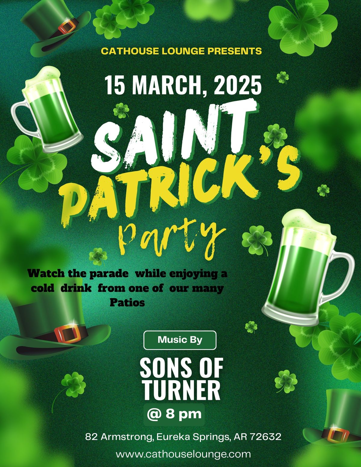 St Patrick's Party @ The Cathouse Lounge w\/ Sons Of Turner