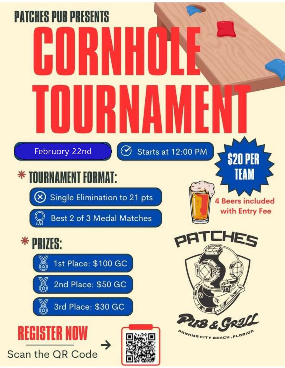 Patches Pub Cornhole Tournament