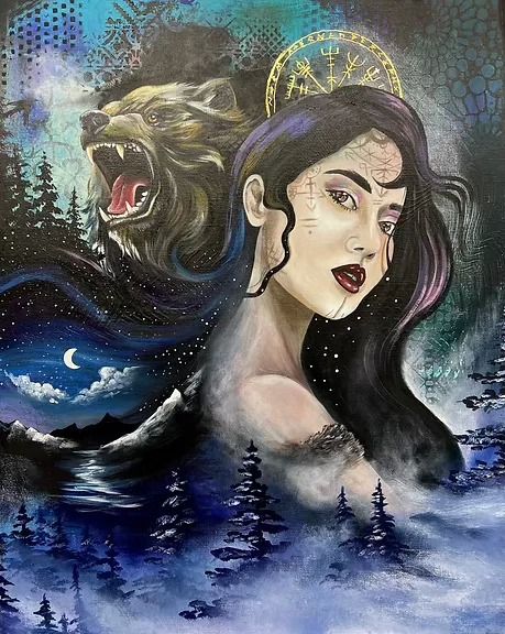 Spirit painting in acrylics