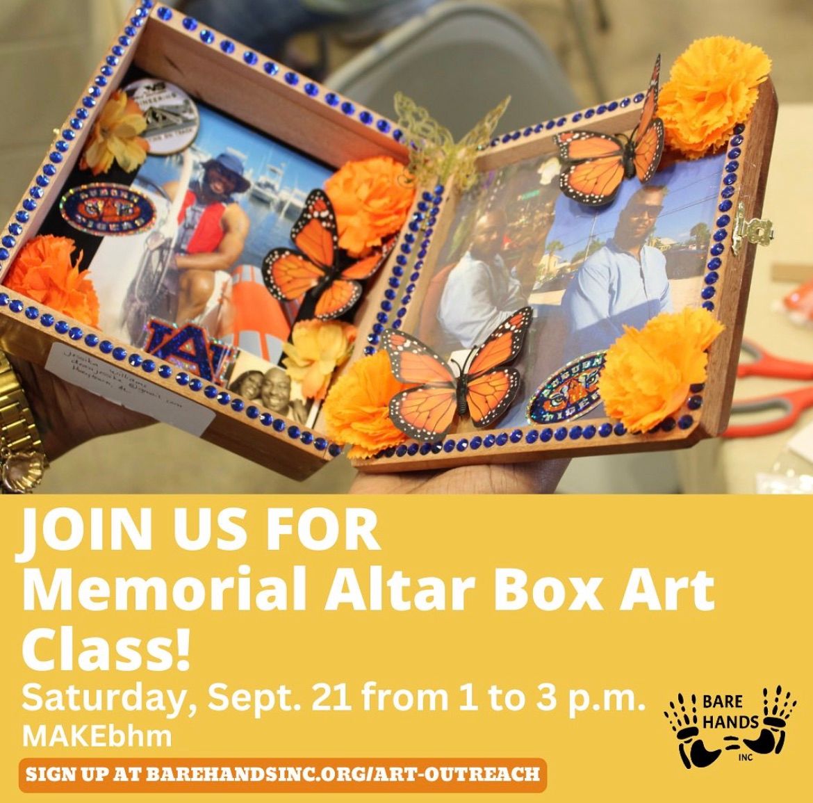 Bare Hands, Inc. Memorial Altar Box Class: Sept. 21 