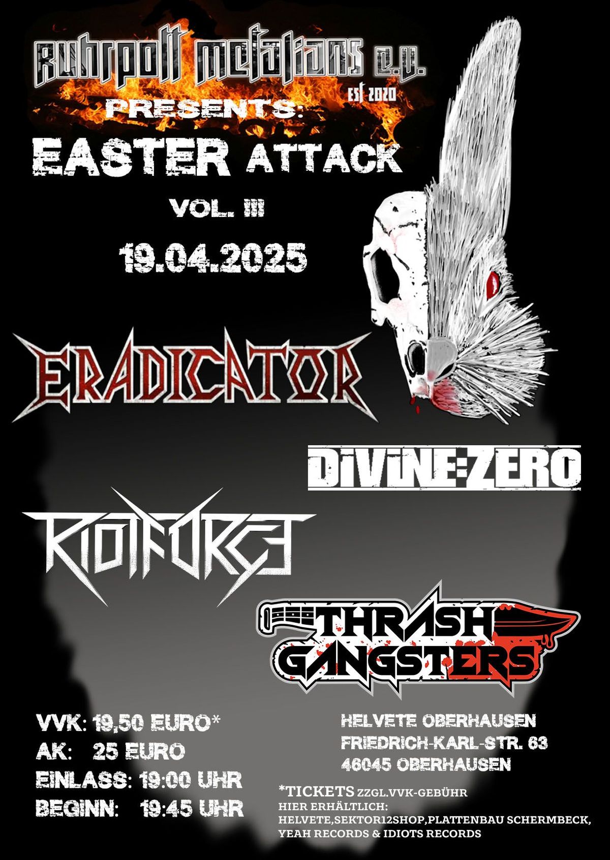 Ruhrpott Metalians Easter Attack - Eradicator, DIVINE:ZERO,  ThrashGangsters, Riotforce