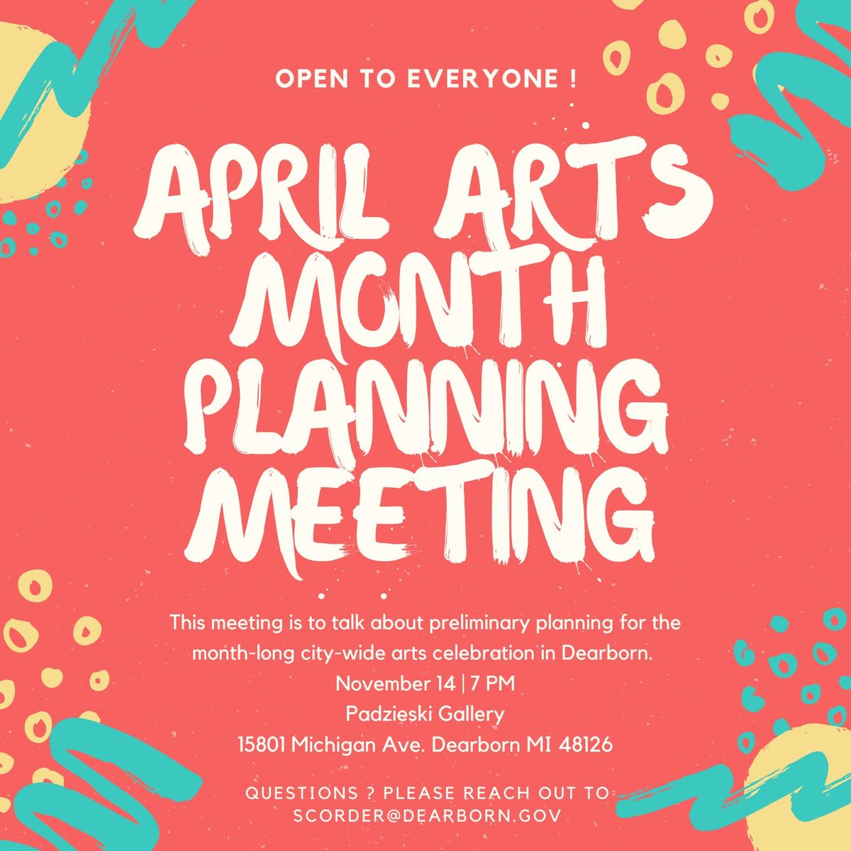 2025 April Arts Month Planning Meeting 