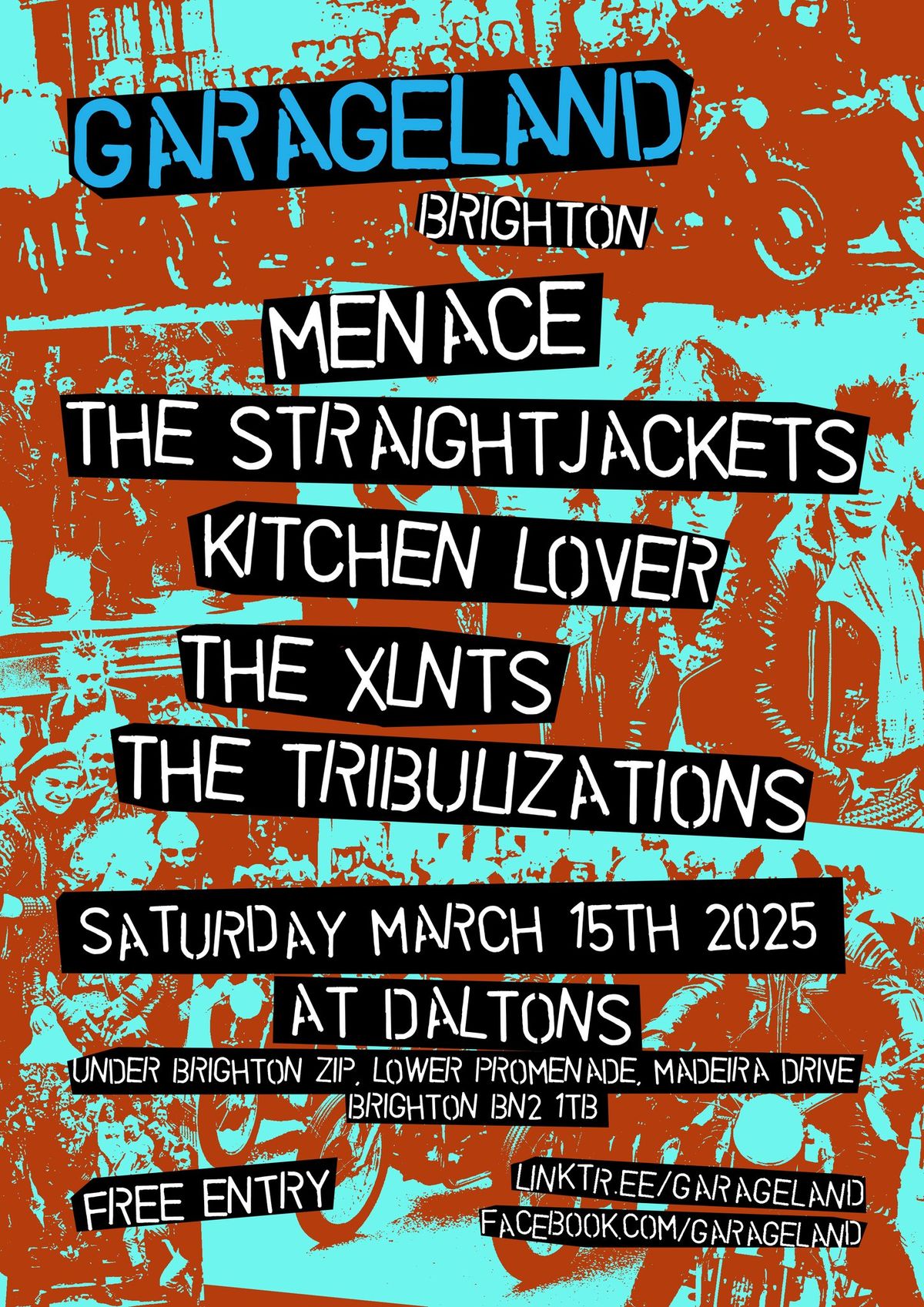 Garageland Brighton - Menace, The Straightjackets, Kitchen Lover, The XLNTs, The Tribulizations