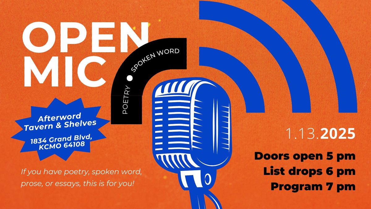 Spoken Word Open Mic at Afterword Tavern & Shelves