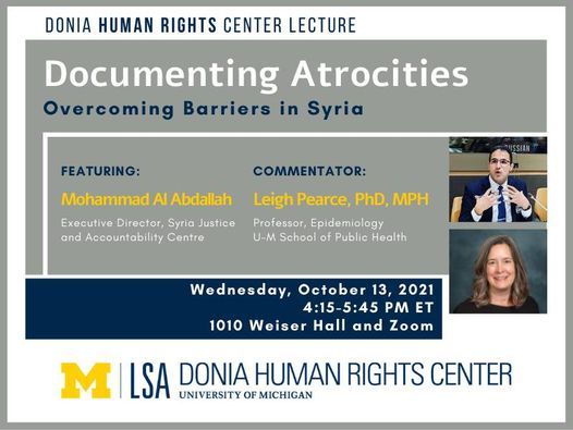 Donia Human Rights Center Lecture. Documenting Atrocities