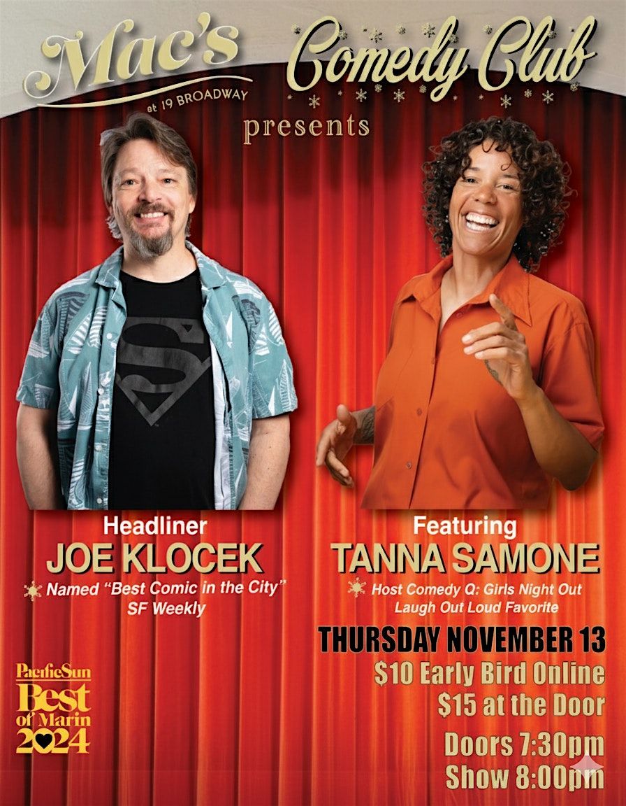 Mac\u2019s Comedy Club Presents: Joe Klocek & Tanna Samone \u2014 Live in Fairfax!
